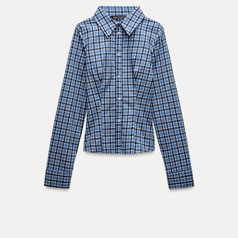 Zara fitted plaid shirt